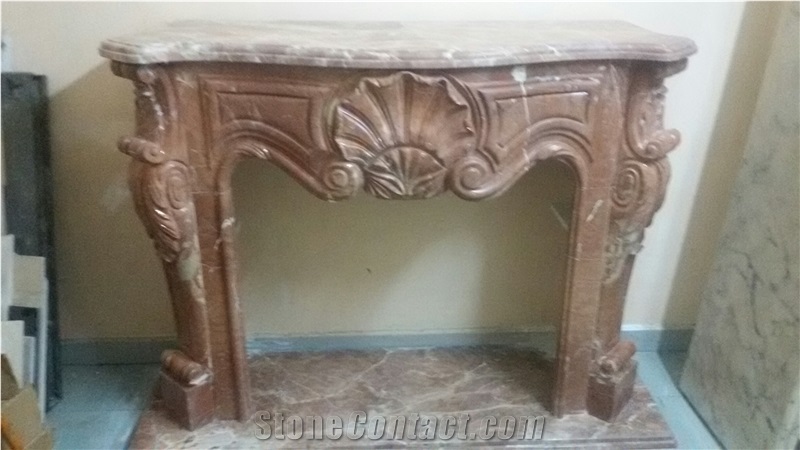 Beige Marble Fireplaces, Fireplace Mantel