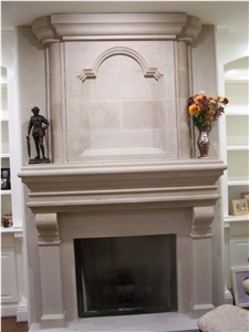 Sandstone Axis Cut Stone Fireplace