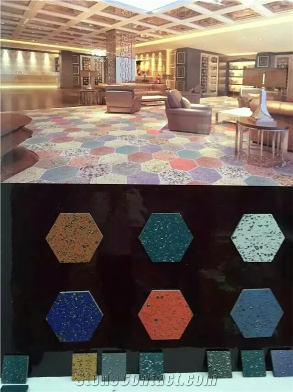 Mix Colors Natural Stone Hexagon Floor Valcanic Rock Bar Hotel Ktv Exclusive Shop Coffee Tea Cloth Shop Wall and Floor Decoration