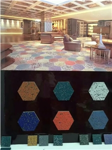Mix Colors Natural Stone Hexagon Floor Valcanic Rock Bar Hotel Ktv Exclusive Shop Coffee Tea Cloth Shop Wall and Floor Decoration