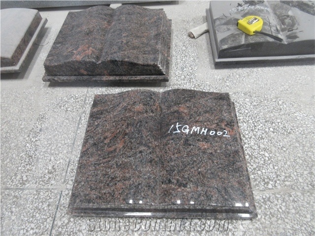 China Red Granite Book Shape Small Tombstone