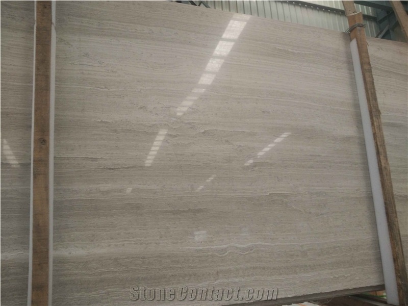 White Wooden Marble Surface Slab