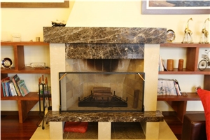 Marrom Imperial Marble Fireplace