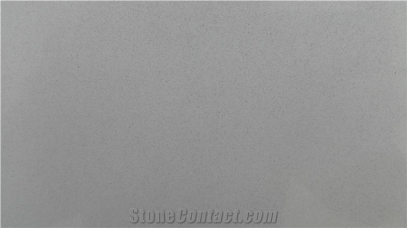 Pure Silver Grey Artificial Quartz Stone Slab