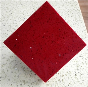 Red Big Granule Quartz with Mirror Effect