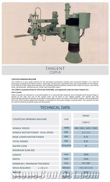 Tangent CGM-II Contour Arm Polishing and Grinding Machine