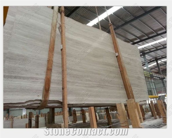 Wooden Grain White Marble Tiles & Slab