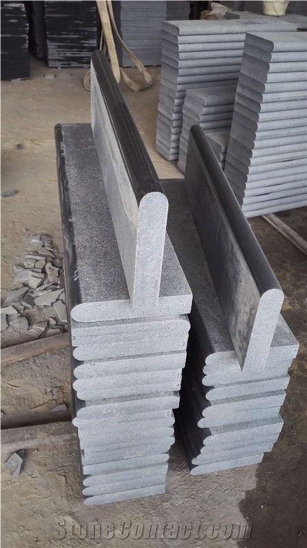G654 Flamed Steps/G654 Stairs&Riser/G654 Steps with Full Bullnose /China Granite Steps/Grey Stone Steps/Stair Treads