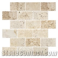 beige travertine Natural Stone wall Mosaics