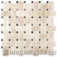beige travertine Natural Stone wall Mosaics