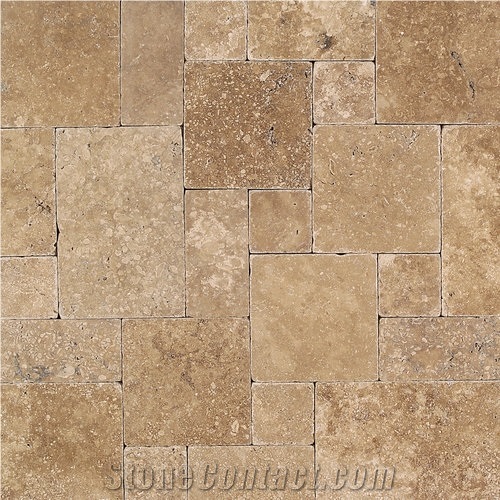Noce Travertine Tumbled tiles & slabs, brown travertine floor covering tiles, walling tiles 
