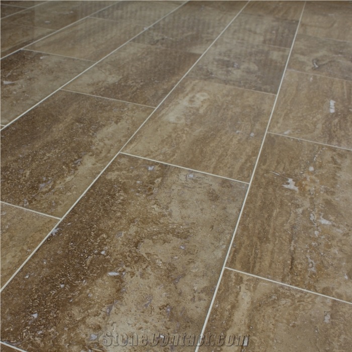 Noce Travertine Tumbled tiles & slabs, brown travertine floor covering tiles, walling tiles 