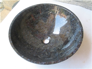 Natural Stone Bathroom Wash Sinks, Kitchen Vessel Round Basins, Granite Round Sink, Outdoor & Indoor Polished Surface Wash Bowls Oval Basins