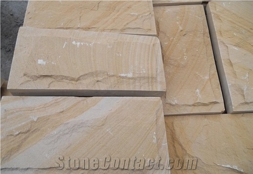 Cheap China Natural Split Face Yellow Sandstone Mushroom Stone&Panels,Mushroom Wall Cladding,Mushroomed Stone