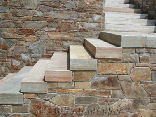 Cheap China Natural Stone Granite Yellow Quartzite Step&Stair,Tread,Riser
