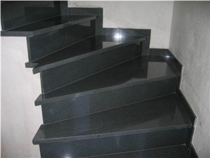 Cheap China Natural Stone Sesame Black G654 Granite Polished Step&Stair,Tread