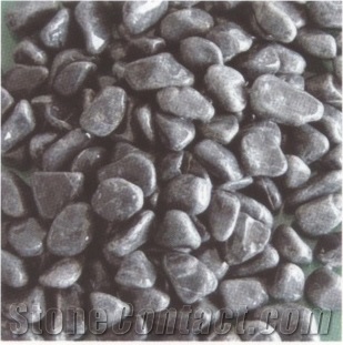 China Natural Honed Black Granite Pebble Stone,Cobbles,River Stobe