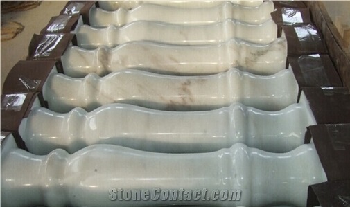 Pure Snow White Marble Guangxi White Balustrade Railings & Baluster,China Granite Baluster