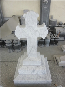 White Marble Tombstone,White Marble Memorial,White Marble Mounment,Cross Headstone,Poland Tombstone,Euro Tombstone