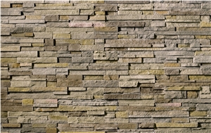 Yellow Slate Cultured Stone For Wall Cladding, Stacked Stone Veneer, Thin Stone Veneer, Ledge Stone