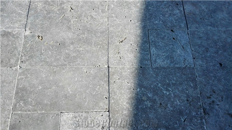 Silver Pattern Set, 2 cm Thickness, Ready Stock Immediate Shipment, Grey Travertine Flooring Tiles, Wall Covering Tiles
