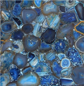 Blue Agate Stone Semiprecious Stone Tiles