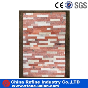 Pink Quartzite Cultured Stone , Pink Wall Panel , Pink Wall Cladding,On Sale China Quartzite Cultured Stone,Stacked Stone Veneer
