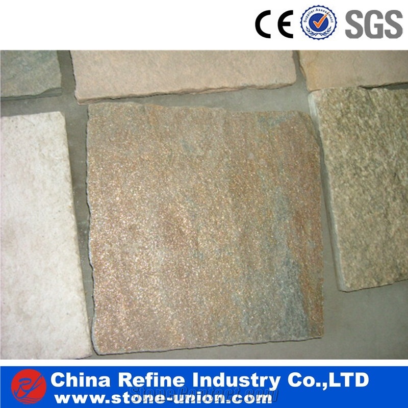 Rusty Quartzite Tile , Flamed Rusty Quartzite Tile for Outdoor Flooring,Project Cut-To-Size,Quartzite Stacked Stone Wall Cladding Panel