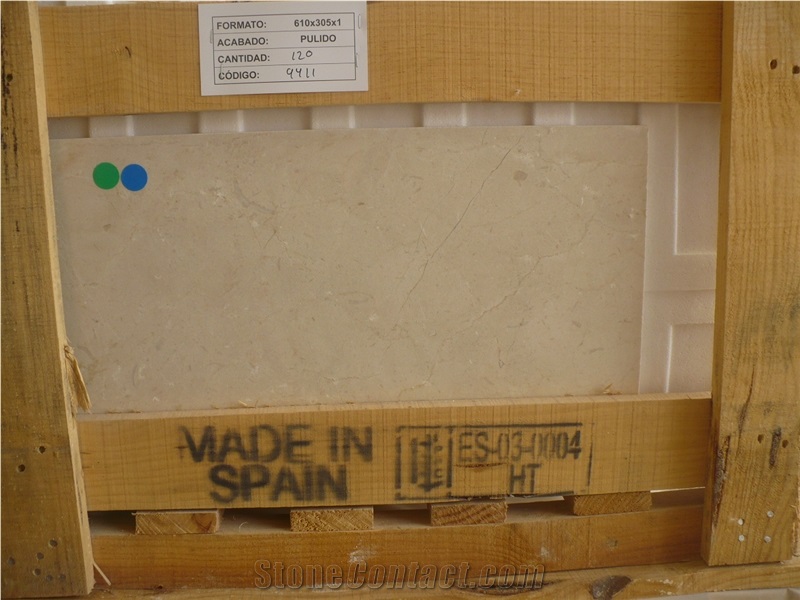 Crema Marfil Marble 61x30,5x1 cm Polished Tiles Standard Plus Range