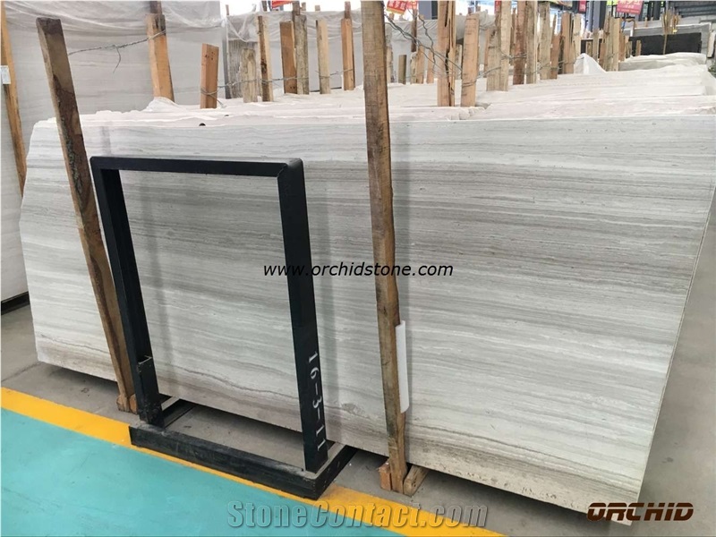 Timber White Marble Slabs,Wooden White Marble,Teak White Marble,White Grainy Wood Marble