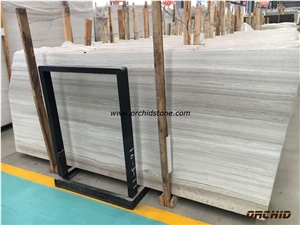 Timber White Marble Slabs,Wooden White Marble,Teak White Marble,White Grainy Wood Marble