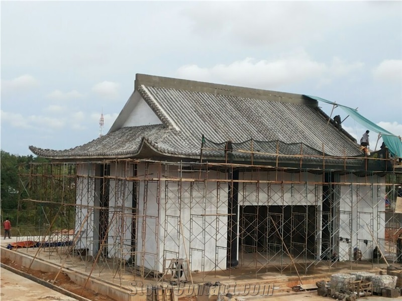Japanese / Chinese Style Roof Tiles Unglazed for House