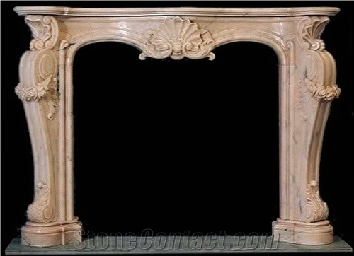 Beige French Style Marble Fireplace-Rsc028