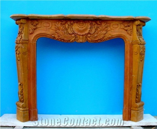 Brown Fireplace-Rsc015 Marble French Style