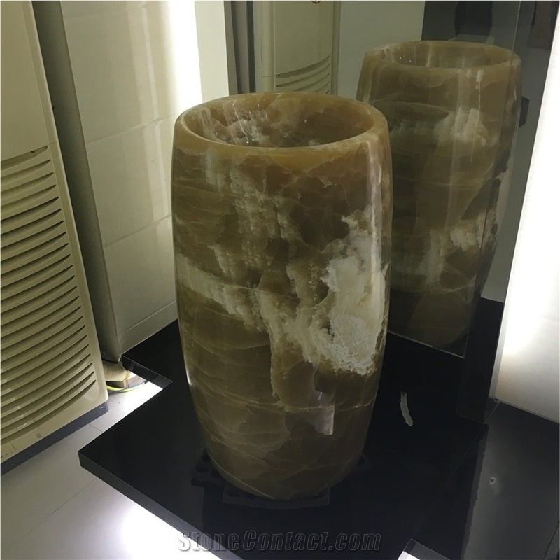 Brown Onyx Wash Basins Bathroom Sink Price from China
