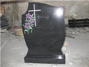 China Black Granite Tombstone with Competitive Price