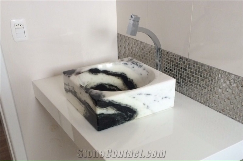 China Panda White Marble Sinks & Basins