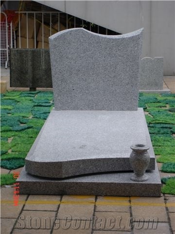 China Simple Style Grey Granite Tombstone