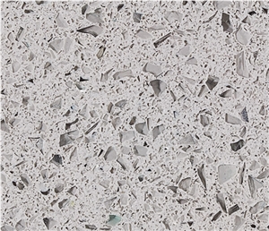 Crystal Light Grey Quartz Stone Slabs & Tiles Engineered Stone