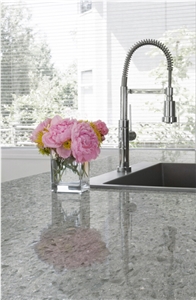 Crystal Shining Light Grey Quartz Stone Kitchen Countertop
