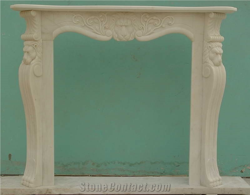 Fireplace-Rsc041 White Marble French Style