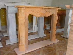 French Style Fireplace-Rsc005 Marble, Brown Marble Fireplace