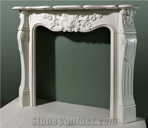 French Style White Marble Fireplace-Rsc003 for Sale