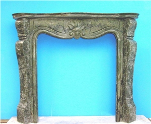 Green French Style Fireplace-Rsc037 Green Marble Fireplace