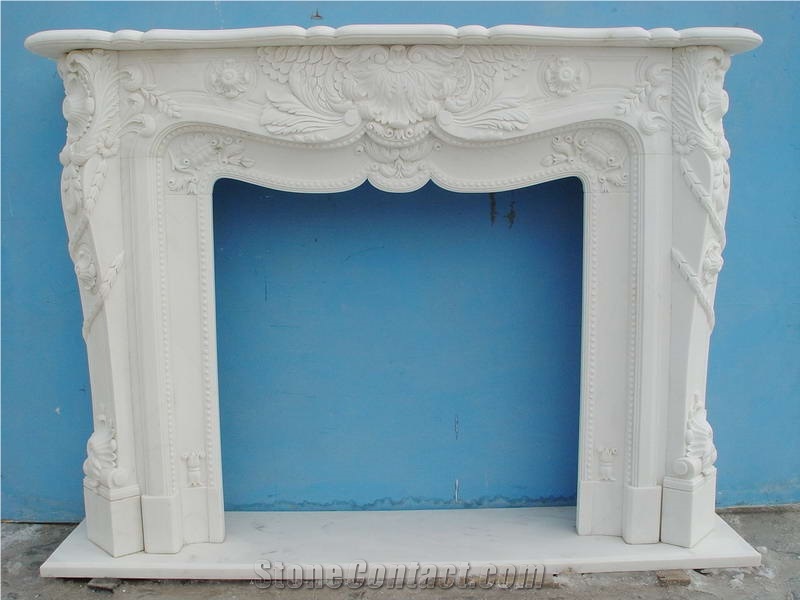 Green French Style Fireplace-Rsc037 Green Marble Fireplace