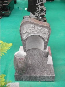 Hand Carved Flower Headstone Best Price China Grey Granite Monument & Tombstone