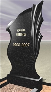 High Polished Black Galaxy Granite Tombstone with Competitve Price