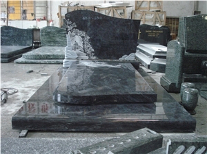 High Polished Carving Granite Tombstone
