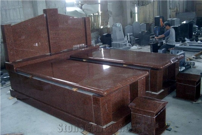High Polished Newest China Red Granite Tombstone