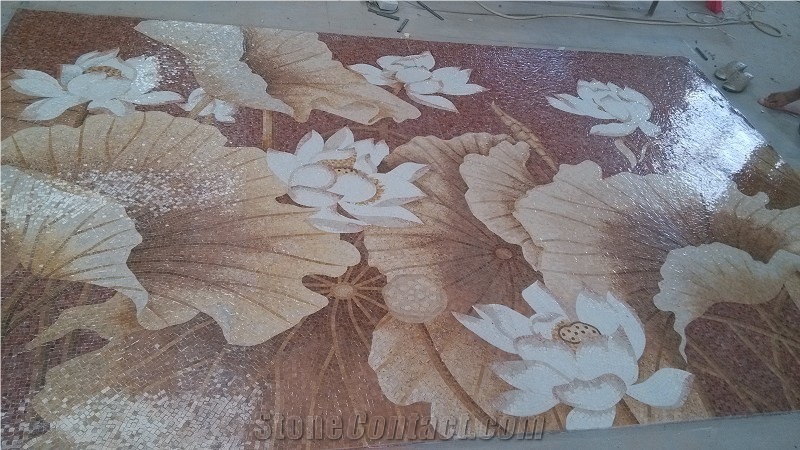 Marble Flower Mosaic Floor Pattern Floor Medallion